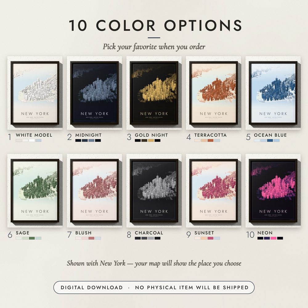 3D City Map: all ten colors