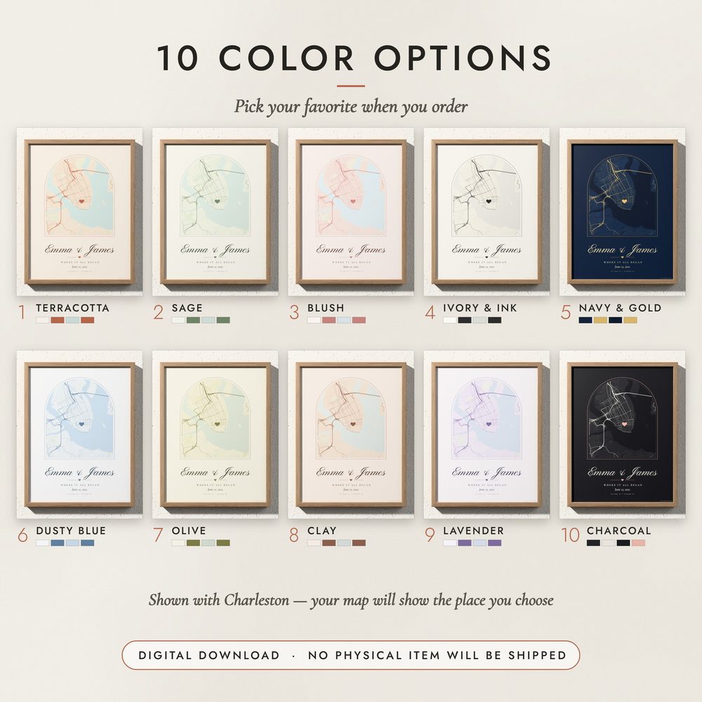 Heart Location Map: all ten colors